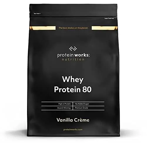 Produktbild: THE PROTEIN WORKS Whey 80 Protein Pulver (Konzentrat) | Vanillecreme | Premium Eiweißpulver | Proteinreich & Wenig Zucker, 2kg