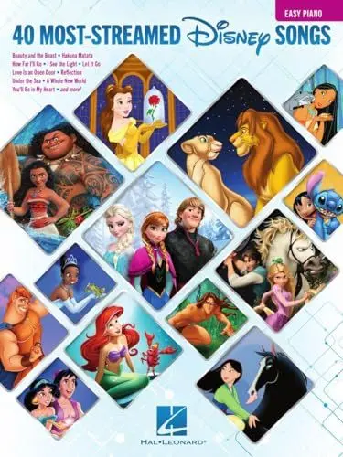 Produktbild: The 40 Most-Streamed Disney Songs für Klavier | Einfaches Piano Notenbuch für Kinder und Anfänger | Disney Songbook mit bekannten Filmhits | Klavier ... Sammlung mit Liedtexten: Easy Piano Songbook