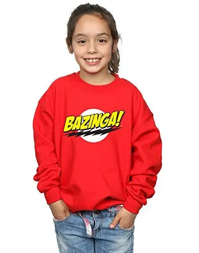 Produktbild: The Big Bang Theory Mädchen Sheldon Bazinga Sweatshirt Rot 7-8 Years