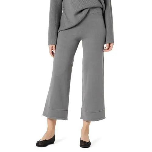 Produktbild: The Drop Bernadette Pull-on Loose Fit Cropped Sweater Pant Hose, Kohlegrau, 3XL Große Größen