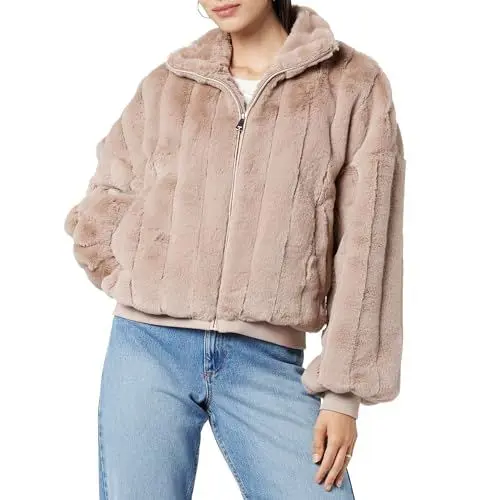 Produktbild: The Drop Bomberjacke für Damen, Marcia Kunstfell, Braun (Sand), XXL