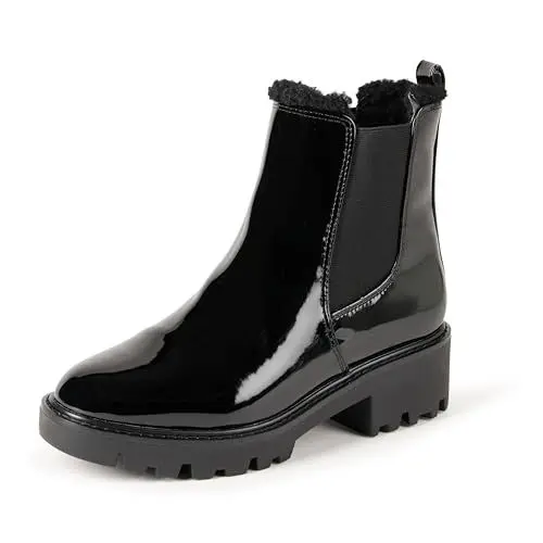 Produktbild: The Drop Campbell Sherpa Chelsea Boots, Schwarzes Lack, 40 EU