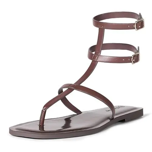 Produktbild: The Drop Casper Gladiator Thong Ankle Sandalen mit Knöchelriemen, Mahagoni, 38 EU