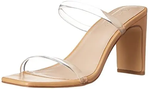 Produktbild: The Drop Damen Avery Square Toe Two Strap High Heeled Sandalen - Transparent - Gr. 36 EU