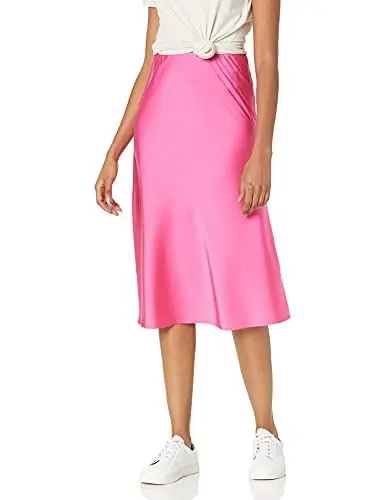 Produktbild: The Drop Damen Maya Rock, seidiger Slip-Skirt-Stil, Rosa, S