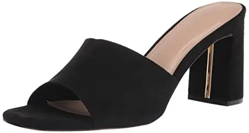 Produktbild: The Drop Damen Pattie Mules mit Hohem Blockabsatz, Schwarz (Microsuede Schwarz), 38.5 EU