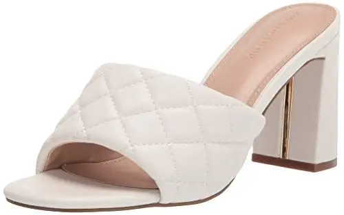 Produktbild: The Drop Damen Pattie Mules mit hohem Blockabsatz, Elfenbein (Gesteppt, elfenbeinfarben.), 40 EU