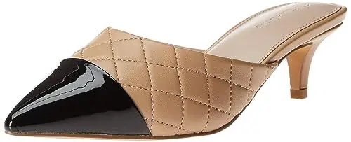 Produktbild: The Drop Damen Paulina Pointed Toe Two-Tone Mule-Slipper, Praline Gesteppt, 36.5