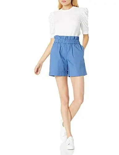Produktbild: The Drop Damen T-Shirt Mariko, Puffärmel, Rundhals, Stretch-Jersey, Weiß, M