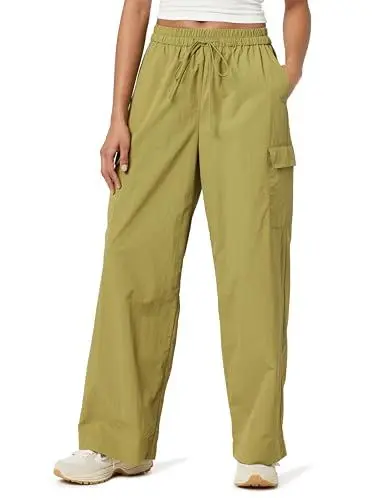 Produktbild: The Drop Esperanza Relaxed Nylon Cargo Pants Hose, Olivenöl, L