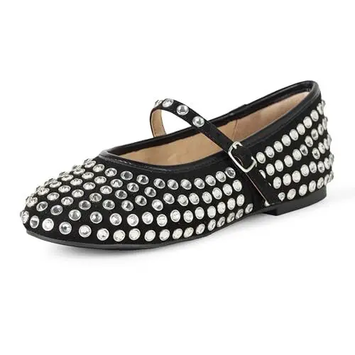 Produktbild: The Drop Katy Mary Jane Flat Ballerinas, Schwarzes Microsuede, 39.5 EU