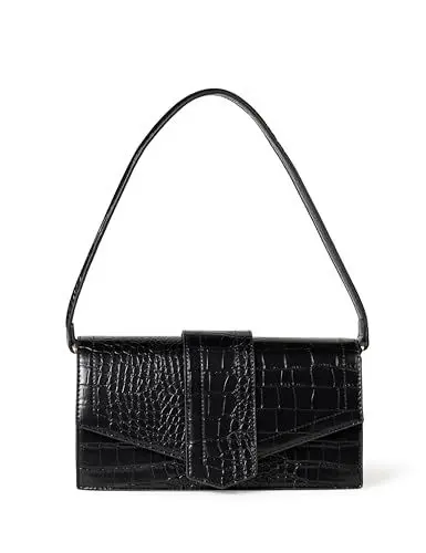 Produktbild: The Drop Schultertasche für Damen, Safiya mit Überschlag, Schwarz, Einheitsgröße