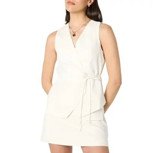 Produktbild: The Drop Tie Waist Wrap Vest Weste, Weiß, 2X