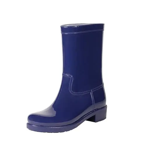 Produktbild: The Drop Women's Gummistiefel Stella mit mittelhohem Schaft, Marineblau, 38