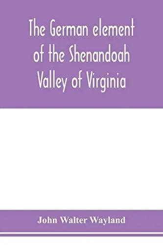 Produktbild: The German element of the Shenandoah Valley of Virginia