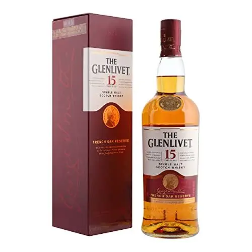 Produktbild: The Glenlivet 15 Jahre Single Malt Scotch Whisky – French Oak Reserve Scotch Single Malt Whisky – 1 x 0,7 l