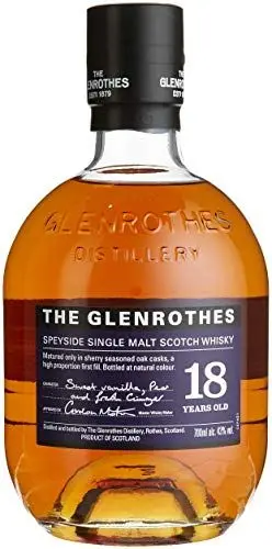 Produktbild: The Glenrothes 18 Jahre Speyside Single Malt Scotch Whisky, mit Geschenkverpackung, fruchtiges Aroma mit süßem Finish, 43% Vol, 1 x 0,7l
