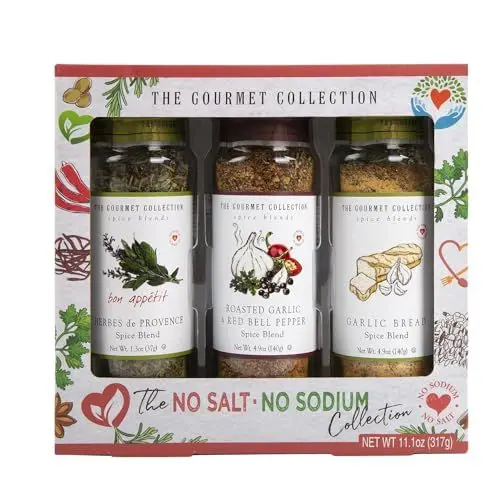 Produktbild: Die Gourmet-Kollektion – ohne Salz, ohne Natrium, gemischte Kräuter, gerösteter Knoblauch, Pfeffer, Knoblauchbrotgewürz | Hühnergewürz | Allzweckgewürz | Lemon Pepper Seasoning | Küchengeschenke