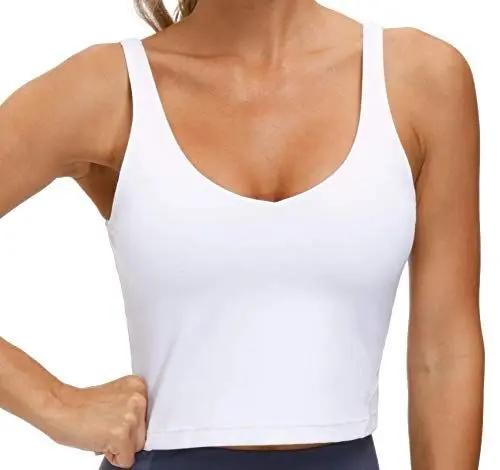 Produktbild: The Gym People Damen Sport-BH Longline Wirefree gepolstert mit mittlerer Unterstützung, Weiss/opulenter Garten, Mittel