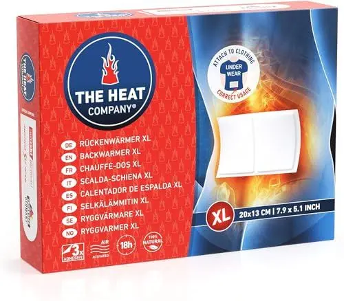 Produktbild: The Heat Company Rückenwärmer XL - 3 Stück – Wärmepflaster für Rücken & Körper - EXTRA WARM - perfekt als Körperwärmer - 18 Stunden wohlige Wärme - rein natürlich