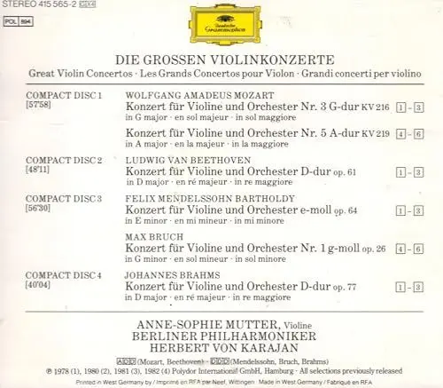 Produktbild: The Originals - Mozart (Violinkonzerte)