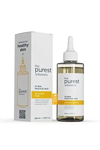 Produktbild: The Purest Solutions Sebumregulierende Pflege Gesichtswasser (2% BHA Salicylsäure) Fett und Porenausgleichendes Gesichtswasser für vernarbte und zu Akne neigende Haut, Gezielte Mitesserformel (200 ml)