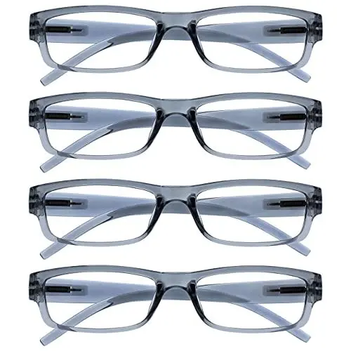 Produktbild: Die Lesebrille Unternehmen Grau Leicht Komfortables Leser Wert 4er-Pack Designer Stil Herren Frauen UVR4PK032GR +1,00