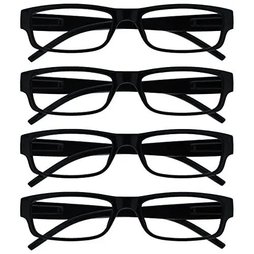 Produktbild: Die Lesebrille Unternehmen Schwarz Leicht Komfortables Leser Wert 4er-Pack Designer Stil Herren Frauen UVR4PK032 +1,50