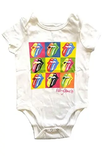 Produktbild: The Rolling Stones Schlafstrampler Two Tone Tongues Nue offiziell Weiß 0 to 24 XX Large (18-24 months)