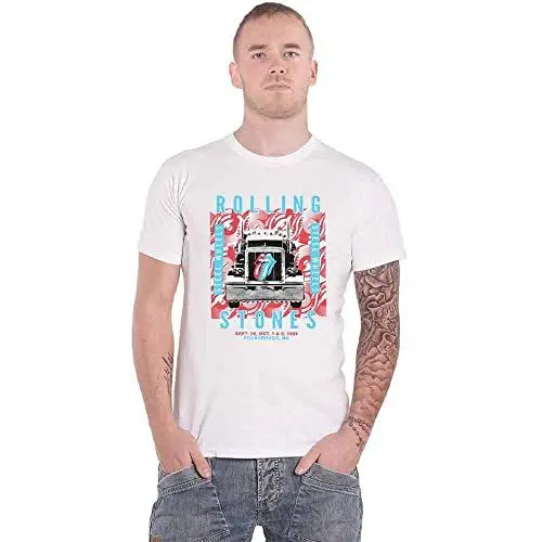 Produktbild: The Rolling Stones T Shirt Steel Wheels Band Logo Nue offiziell Herren Weiß M