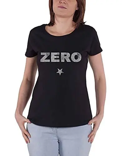 Produktbild: The Smashing Pumpkins T Shirt Zero Distressed offiziell Damen Skinny Fit Schwarz M