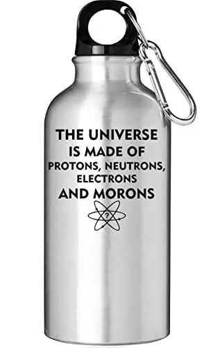 Produktbild: The Universe is Made of Protons Neutrons Electrons and Morons Touristische Wasserflasche Silber 500ml