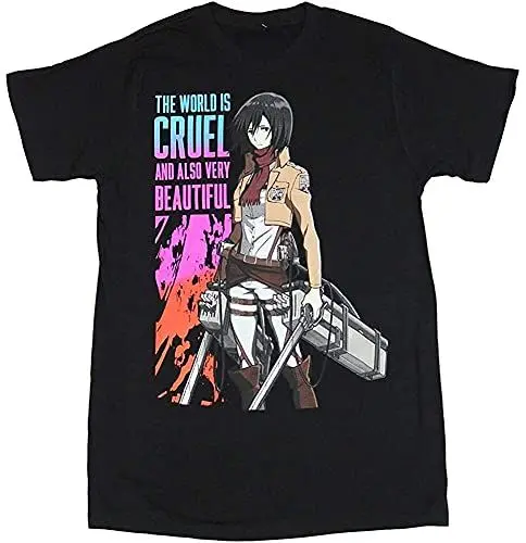 Produktbild: The World is Cruel Mikasa Ackermann Image_727 Black Short Sleeve T-Shirt L