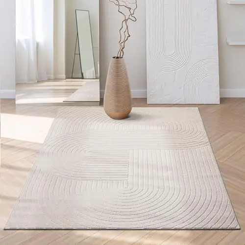Produktbild: the carpet Santo Plus - Hochwertiger Outdoor Teppich, Passend für Wohnzimmer, Schlafzimmer und Terrasse, Wetterfest, langlebig und pflegeleicht, Creme, 160 x 220 cm