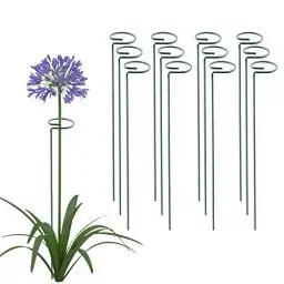 Produktbild: Thealyn 12 Stück 40,6 cm Pflanzenstützstäbe, Metall, einstielige Blumenstützreifen, Gartenpflanzen, Pflanzenrequisite für Amaryllis, Orchidee, Lilie, Rose, Pfingstrose, Tomaten, Gladiolen