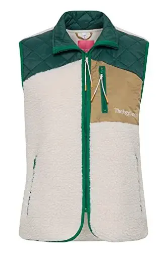 Produktbild: THEJOGGCONCEPT JCBERRI WAISTCOAT Damen Weste Fleece Outdoor Weste Stehkragen Brustasche und Reißverschluss-Taschen Teddy Fleece mit Stepp-Aufsatz, Größe:L, Farbe:June Bug Mix (201436)
