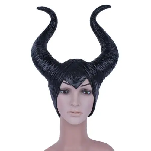 Produktbild: thematys Maleficent Hexen Kopfbedeckung - Elegante Maske für Halloween & Karneval, Ideal für Kostümpartys & Cosplay