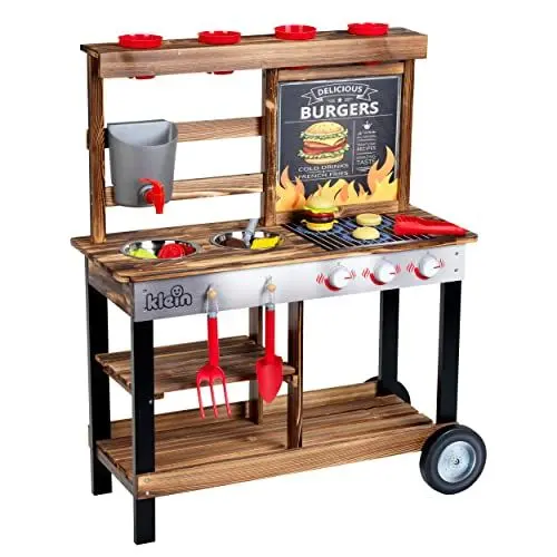 Produktbild: Theo Klein 2368 BBQ Country Sommer Küche I Matschküche aus Holz mit Grill- und Pflanz-Station I Inkl. Zubehör I FSC(TM)-zertifiziertes Holz (FSC(TM) C188230) I Spielzeug für Kinder ab 3 Jahren