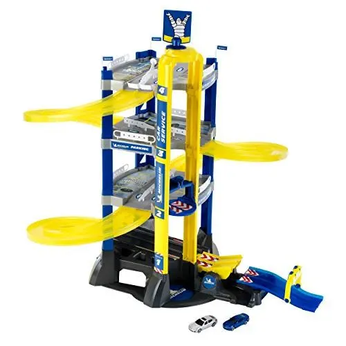 Produktbild: Theo Klein 3400 Michelin Service Parkhaus mit 4 Ebenen | Parkgarage inkl. Autos, Wippe und Sprungschanze | Maße: 76,5 cm x 62 cm x 75,5 cm | Spielzeug für Kinder ab 3 Jahren