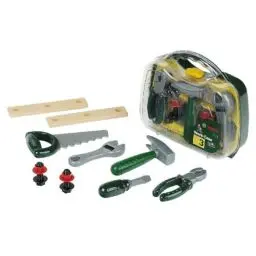 Produktbild: Theo Klein 8465 Bosch Werkzeugkoffer, mittel I Umfangreiches Werkbank-Zubehör wie Hammer, Säge, Zange u.v.m. im robusten Koffer I Maße: 27 cm x 9,5 cm x 23 cm I Spielzeug für Kinder ab 3 Jahren
