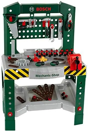 Produktbild: Theo Klein 8574 Bosch Werkbank 77-teilig | Mit Schraubendreher und -schlüssel, Zange, Hammer und vielem mehr | Arbeitsplatte mit Lernfunktion | Maße: 57cmx35cmx86cm | Spielzeug für Kinder ab 3 Jahren