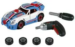 Produktbild: Theo Klein 8668 Bosch Car Tuning-Set | Zerlegbares Auto mit Tuning Zubehör | Mit batteriebetriebenem Akkuschrauber Ixolino | Maße: 20,5 cm x 9,5 cm x 6 cm | Spielzeug für Kinder ab 3 Jahren