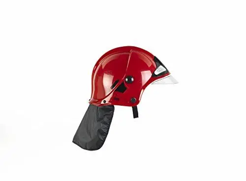 Produktbild: Theo Klein 8901 Feuerwehrhelm, rot I Originalgetreue Nachbildung im MSA-Design I Bewegliches Visier I Größenverstellbar I Maße: 31 cm x 17,5 cm x 21 cm