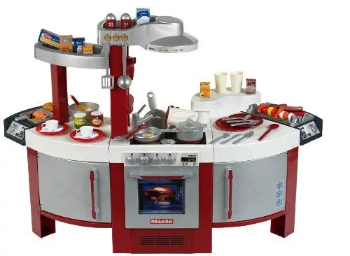 Produktbild: Theo Klein 9125 Miele Küche No. 1 | Beidseitig bespielbare Kinder-Küche | Kochplatte mit Sound und zahlreichem Zubehör | Maße: 137 cm x 55 cm x 95 cm | Spielzeug für Kinder ab 3 Jahren
