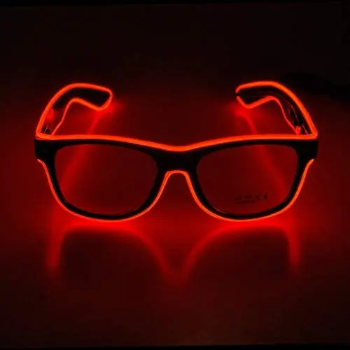 Produktbild: Therlan Brille Led PartyBrille, Neon Leucht brille, Leuchten Party Sonnenbrille, LED Rave Kostüme Glow Leuchtbrille für EDM Halloween Party (Rot)