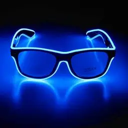 Produktbild: Therlan Led Brille, Neon Leuchtbrille, Leuchten PartyBrille, LED Party Sonnenbrille, Led Glow Flashing Kostüme, LED Brille für Rave EDM Halloween Party (Blau)