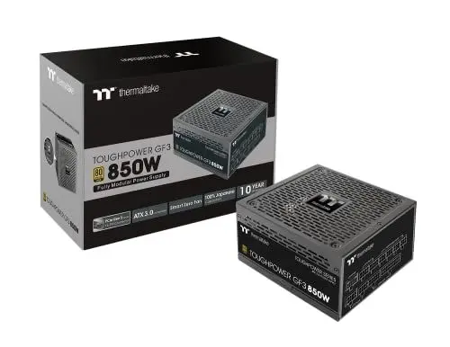 Produktbild: Thermaltake Toughpower GF3 850W | PC-ATX-3.0-Netzteil | PCIe Gen 5.0 | 80-Plus-Gold | voll-modular | leiser 140 Lüfter | EU Zertifiziert
