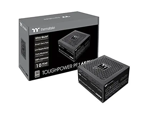 Produktbild: Thermaltake Toughpower PF1 650W | PC-ATX-Netzteil | 80-Plus-Platinum | voll-modular | leiser 140 Lüfter | EU Zertifiziert | schwarz