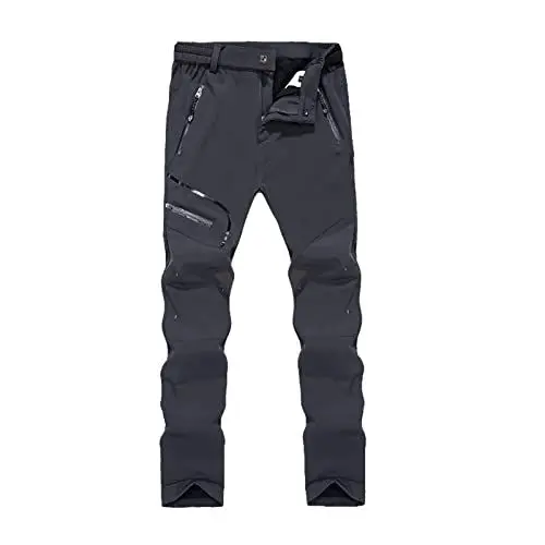 Produktbild: Thermo Arbeitshose männer Winter gefüttert blau warme Arbeitshose Herren wasserdicht mit messertasche Jogginghose Herren ohne Bund am Bein grau Fahrradhose mit Polster Herren