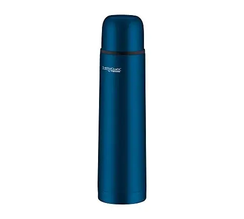Produktbild: THERMOcafé by THERMOS TC BEVERAGE BOTTLE saphire blue mat 0,70l, Thermosflasche mit Becher aus Edelstahl, 12h heiß & 24h kalt, Auslaufsicher, für Schule, Unterwegs & Büro